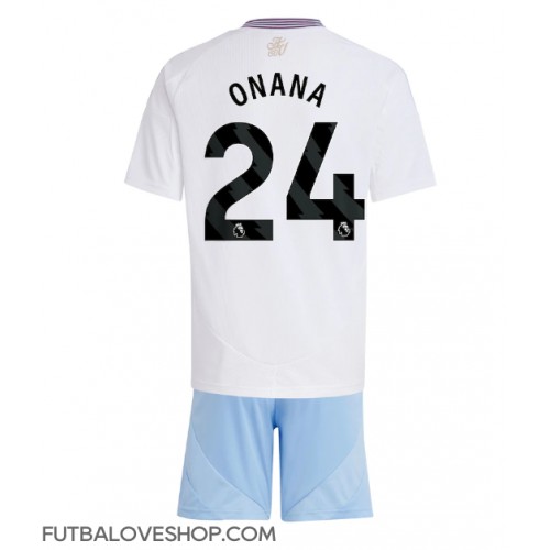 Dres Aston Villa Amadou Onana #24 Preč pre deti 2024-25 Krátky Rukáv (+ trenírky)